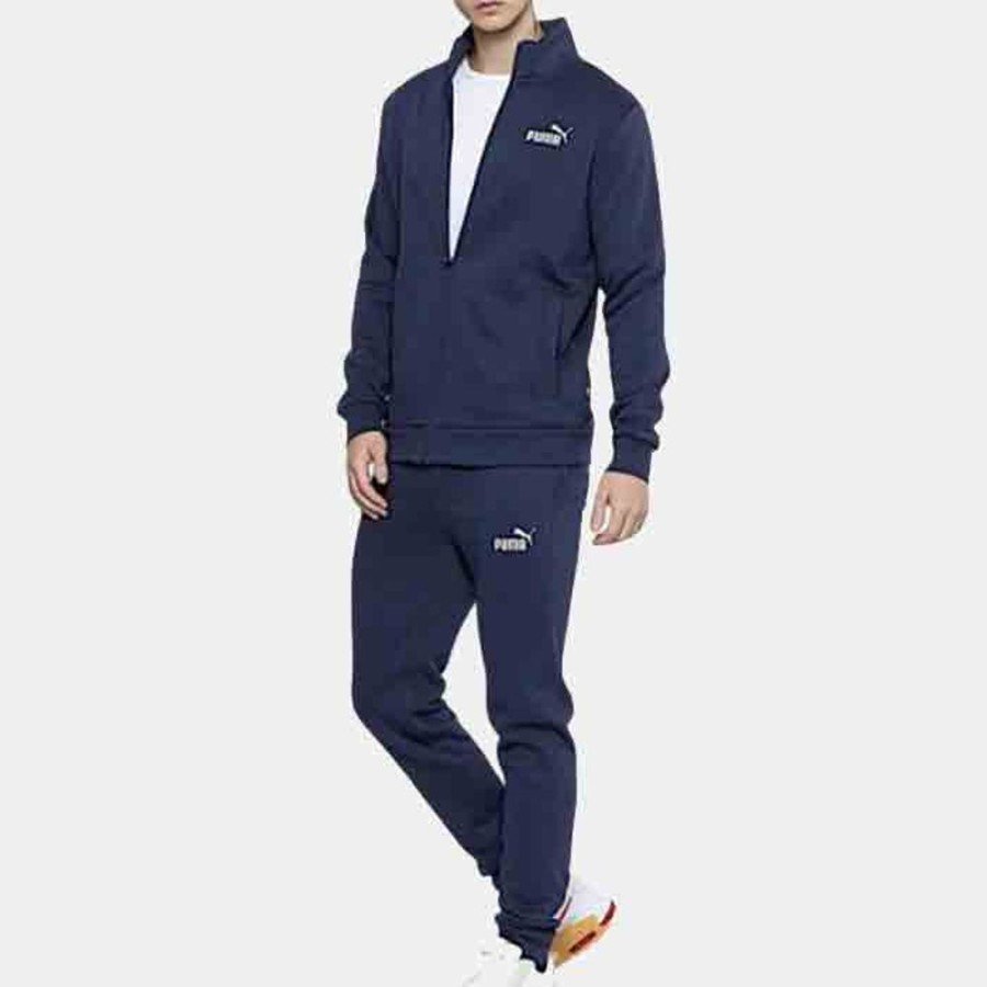 Hommes Puma | Clean Sweat Suit Fl Peacoat