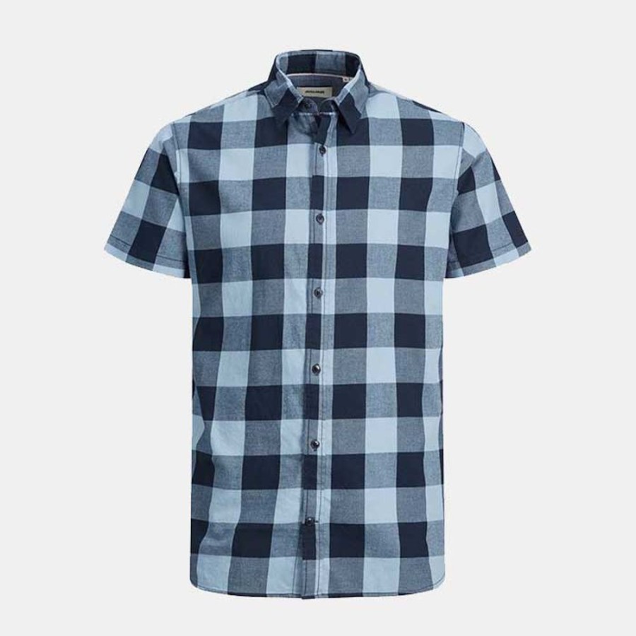 Hommes Jack & Jones | Jjgingham Twill Shirt Ss Spr 23