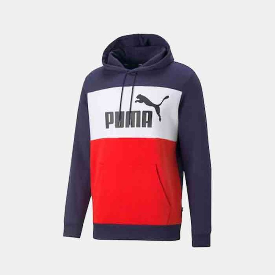 Hommes Puma | Ess+ Colorblock Hoodie Fl Peac