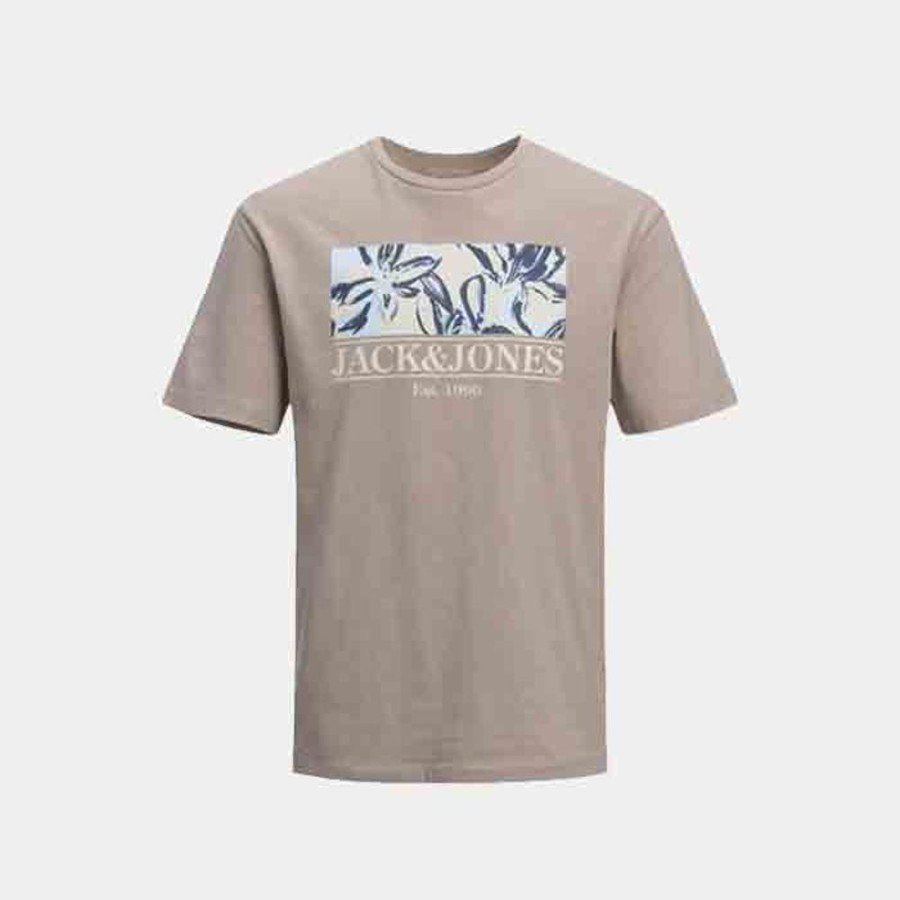 Hommes Jack & Jones | Jorflower Branding Tee Ss Crew Neck Ln