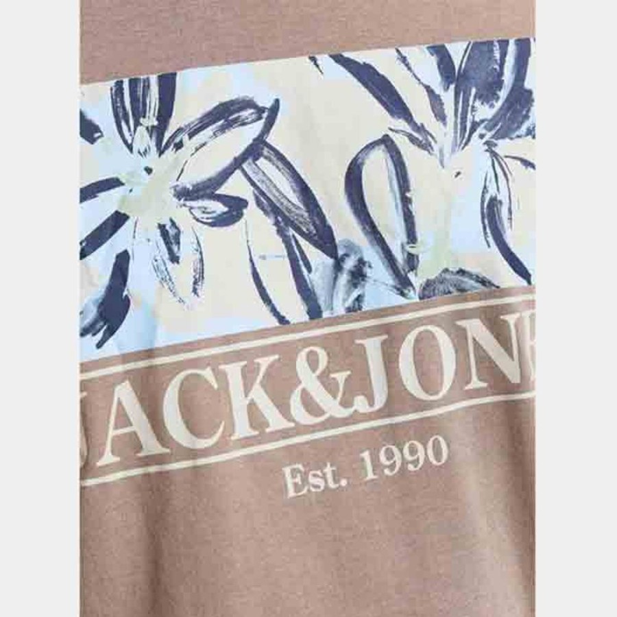 Hommes Jack & Jones | Jorflower Branding Tee Ss Crew Neck Ln