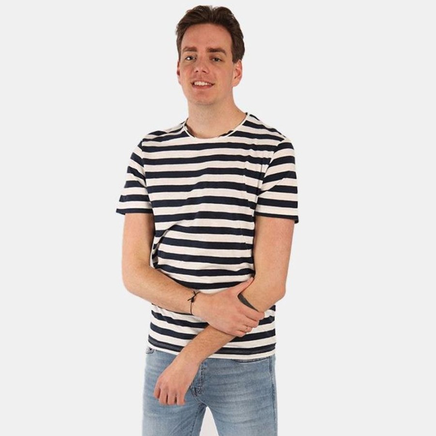 Hommes Jack & Jones | Jjestripe Basic Tee Ss O-Neck Sn