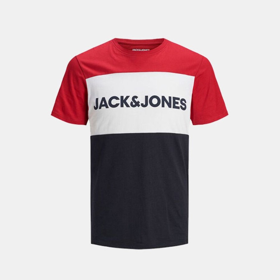 Hommes Jack & Jones | Jjelogo Blocking Tee Ss Noos