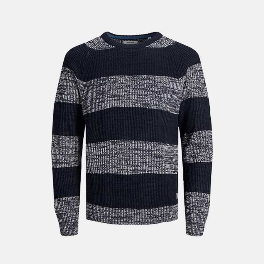 Hommes Jack & Jones | Jjpannel Stripe Knit Crew Neck