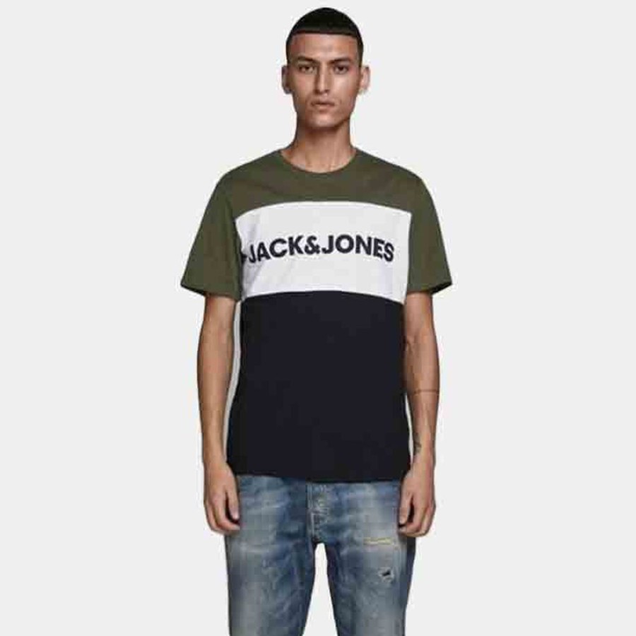 Hommes Jack & Jones | Jjelogo Blocking Tee Ss Noos