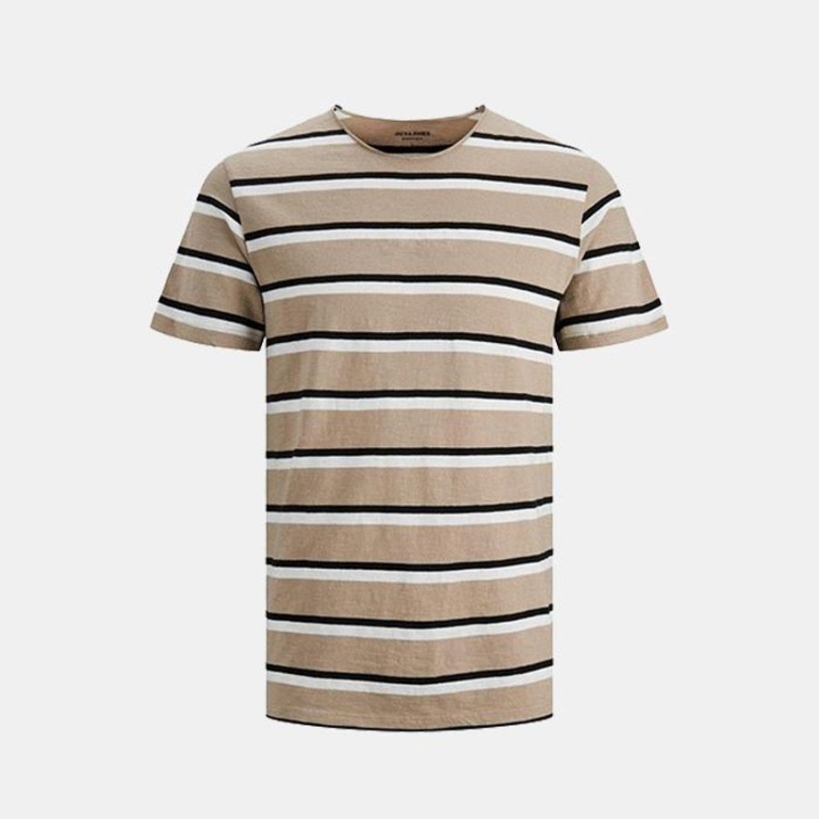 Hommes Jack & Jones | Jjestripe Basic Tee Ss O-Neck Sn