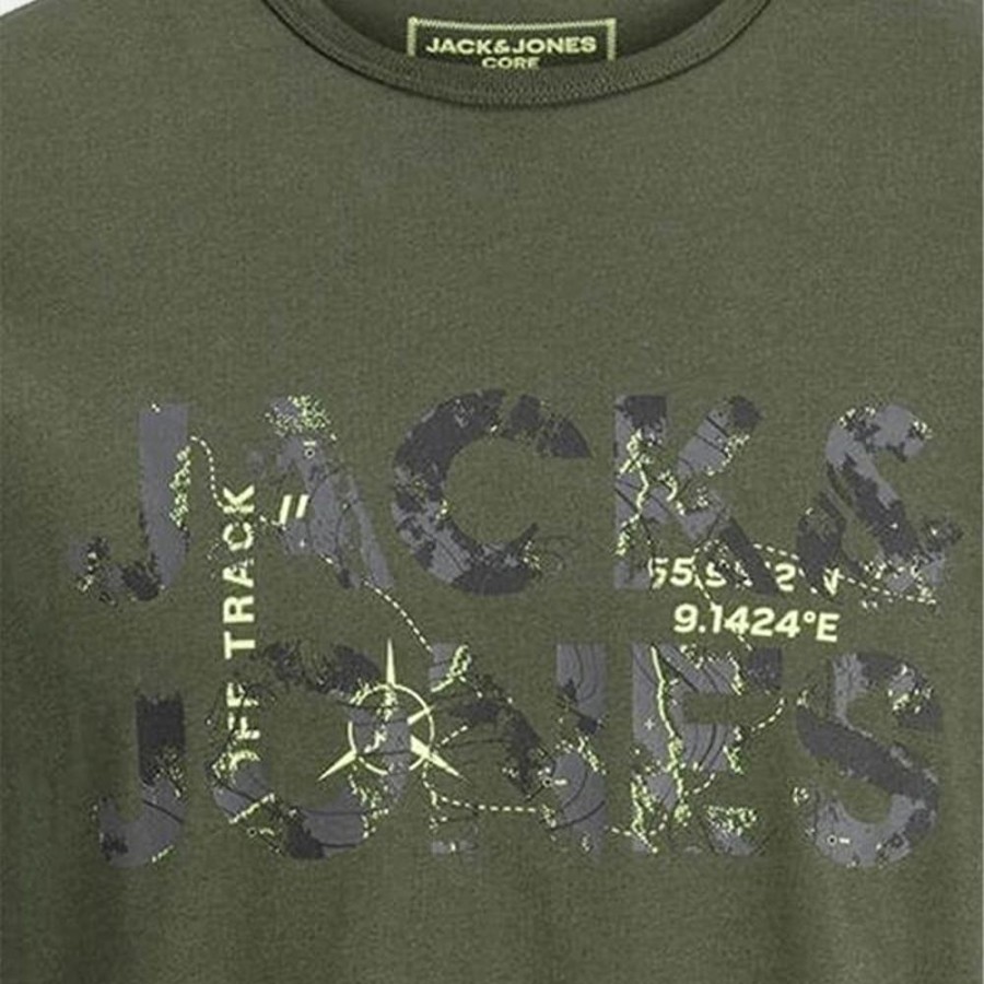 Hommes Jack & Jones | Jcotech Logo Tee Ss Crew Neck Ln